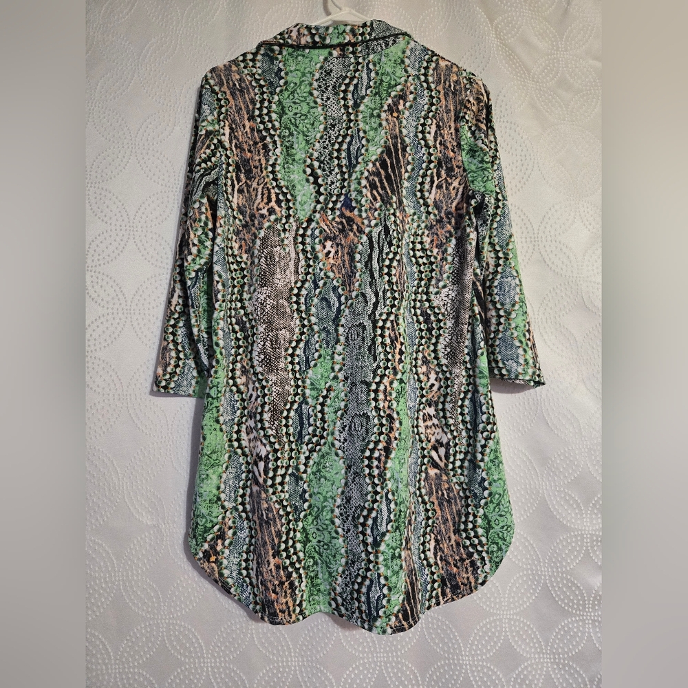 Women With Control Multicolor Patterned Tunic Top - image 4